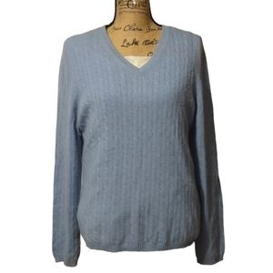 100% Cashmere Charter Club V-neck Sweater Size Large